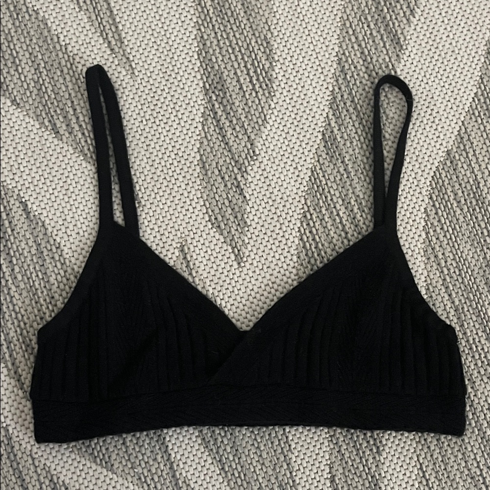Black Naked Cashmere Ribbed Bralette